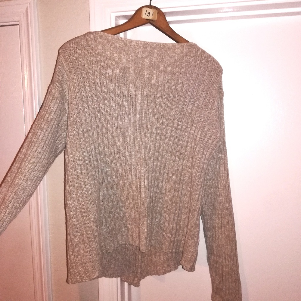 Neutral Cotton Ribbed Sweater - Picture 6 of 11